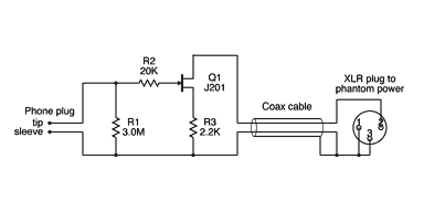 schematic of the preamp cable plug