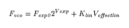 Fvco = Fexp0 * 2^(Vexp) + Klin * Voffsetlin