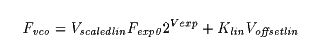 Fvco = Vscaledlin * Fexp0 * 2^(Vexp) + Klin * Voffsetlin
