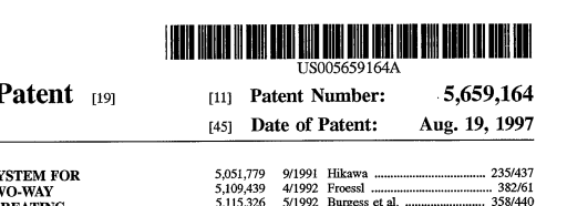 US Patent 5,659,164 detail